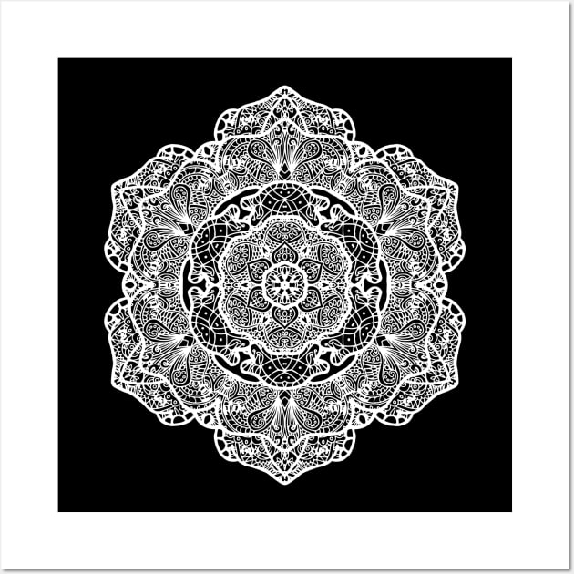 Elegant mandala - White Lace Wall Art by ElviraDraat